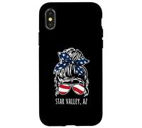 Star Valley AZ Disordinato Hair Bun Ribbon Occhiali da sole Design Custodia per iPhone X/XS