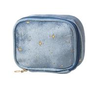 Star Velvets Makeup Bag Viaggio Toiletry con cerniera Grande Capacità Cosmetici per le Donne Makeup Bag, Blu, Bellezza di massa