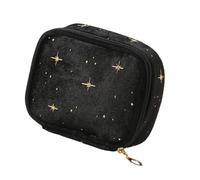 Star Velvets Makeup Bag Viaggio Toiletry con cerniera Grande Capacità Cosmetici per le Donne Makeup Bag, Nero , Bellezza di massa