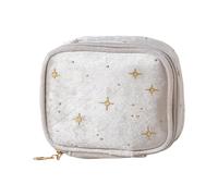 Star Velvets Makeup Bag Viaggio Toiletry con cerniera Grande Capacità Cosmetici per le Donne Makeup Bag, Beige