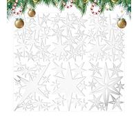 Star Wall Decals - 3D Acrylic 78 Pieces Removable Ornament | 21x16x1cm Wall Decor Stickers | For Ceiling Bedroom Study Room Living Room Christmas Dormitory Apartment Holiday Birthday Party Offices