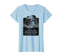 Star Wars A New Hope One Color Poster Maglietta, Donna, Celeste, L