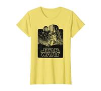 Star Wars A New Hope One Color Poster Maglietta, Donna, Limone, 3XL