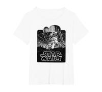 Star Wars A New Hope One Color Poster Maglietta, Donna Plus-Size, Bianco, 1X
