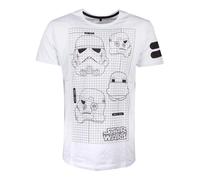 STAR WARS A Nuovo Hope TK-421 Imperial Militare Casco Rete Vista T-Shirt L White