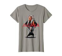 Star Wars Ahsoka Tano Jedi Hero Aurebesh Disney+ Maglietta, Donna, Ardesia, S