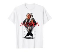 Star Wars Ahsoka Tano Jedi Hero Aurebesh Disney+ Maglietta, Uomo, Bianco, S