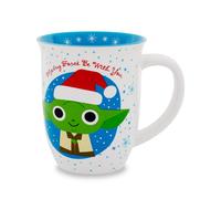 Star Wars Babbo Natale Yoda Wide-Rim Ceramica Latte Tazza Contiene 473ml