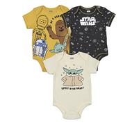 Star Wars Baby Yoda Baby Boys 3 Pack Short Sleeve Bodysuit 3-6 Months