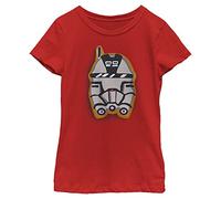 STAR WARS Bad Batch Echo Cookie Girls Short Sleeve Tee Shirt, Red, Small