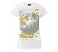 Star Wars Bianco Death Star Print T-shirt a maniche corte Donne
