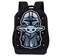 STAR WARS BLACK MANDALORIAN BACKPACK - STAR WARS 18 INCH AIR MESH PADDED BAG (Mando Child Blue)