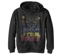 STAR WARS Boys' Hooded Pullover Fleece, Black, Small
