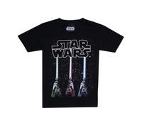Star Wars Boy's Lightsabers T Shirt, Black (Black Blk), 7-8 Years UK