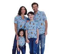 STAR WARS Camicia hawaiana abbinata, con bottoni, taglie da neonato a adulto (0-3 mesi - 2XL), Button Down Uomo, S
