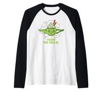 Star Wars Christmas Merry You Will Be Yoda Cocoa Mug Maglia con Maniche Raglan