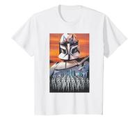 Star Wars Clone Wars Captain Rex Clone Troopers Maglietta, Bambini, Bianco, 8 Anni