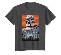 Star Wars Clone Wars Captain Rex Clone Troopers Maglietta, Bambini, Grigio Scuro, 4 Anni