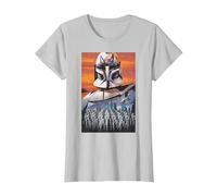 Star Wars Clone Wars Captain Rex Clone Troopers Maglietta, Donna, Argento, 3XL