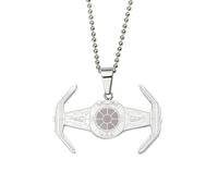 Star Wars Cravatta Fighter Acciaio Inox 22 " Collana Catenina con Pendente