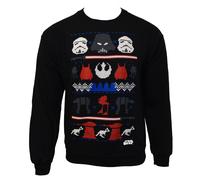Star Wars - Dark Side - Felpa natalizia con motivo Fair Isle - Uomo (NS4035)