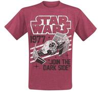 Star Wars Dark Side Tie Fighter Uomo T-Shirt Rosso 50% Cotone, 50% Poliestere Regular