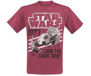 Star Wars Dark Side Tie Fighter Uomo T-Shirt Rosso 50% Cotone, 50% Poliestere Regular