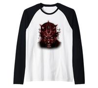 Star Wars Darth Maul Sinister Stare Close Up Face Portrait Maglia con Maniche Raglan