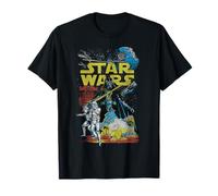 Star Wars Darth Vader And Death Star Loom Over Battlefield Maglietta