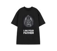 Star Wars Darth Vader Black Graphic Tee | T-shirt classica con citazione I Am Your Father | Top casual a maniche corte | Merchandise personaggio del film | Abbigliamento cinematografico per i fan,