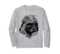 Star Wars Darth Vader Build The Empire Maglia a Manica, Unisex per Adulti, Grigio Melange, S