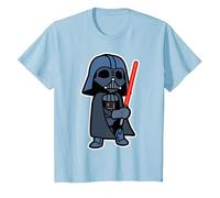 Star Wars Darth Vader Cartoon Vader with Saber Maglietta, Bambini, Celeste, 10 Anni