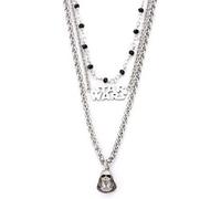 Star Wars Darth Vader Collana - Tre con più Strati Ciondolo IN Acciaio Inox