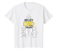 Star Wars Darth Vader Luke And Leia Best Dad in The Galaxy Maglietta, Bambini, Bianco, 6 Anni