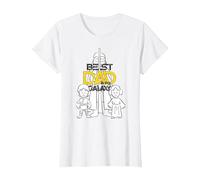 Star Wars Darth Vader Luke And Leia Best Dad in The Galaxy Maglietta, Donna, Bianco, S