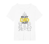 Star Wars Darth Vader Luke And Leia Best Dad in The Galaxy Maglietta, Donna Plus-Size, Bianco, 6X