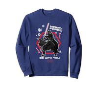 Star Wars Darth Vader Merry Force Natale Felpa, Unisex per Adulti, Navy, M
