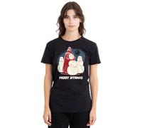 Star Wars Darth Vader Merry Sithmas Christmas T-Shirt Donna, Nero, XXL