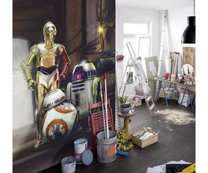 Star Wars Droidi Camera da Letto Murale IN Taglia Grande + Adesivo