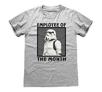 Star Wars Employee of The Month Uomo T-Shirt Grigio Sport XL 97% Cotone, 3% Poliestere Regular