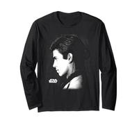 Star Wars EP II Anakin Black & White Side Profile Portrait Maglia a Manica