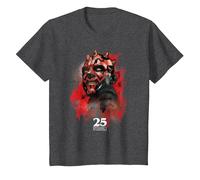 Star Wars Episode I 25th Anniversary Darth Maul Sith Rage Maglietta, Bambini, Grigio Scuro, 2 Anni