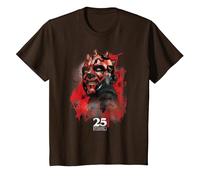 Star Wars Episode I 25th Anniversary Darth Maul Sith Rage Maglietta, Bambini, Marrone, 2 Anni