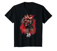Star Wars Episode I 25th Anniversary Darth Maul Sith Rage Maglietta, Bambini, Nero, 2 Anni