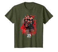 Star Wars Episode I 25th Anniversary Darth Maul Sith Rage Maglietta, Bambini, Oliva, 8 Anni