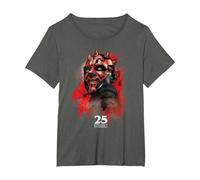 Star Wars Episode I 25th Anniversary Darth Maul Sith Rage Maglietta, Donna Plus-Size, Asfalto, 2X