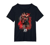 Star Wars Episode I 25th Anniversary Darth Maul Sith Rage Maglietta, Donna Plus-Size, Nero, 2X