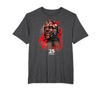 Star Wars Episode I 25th Anniversary Darth Maul Sith Rage Maglietta, Uomo Taglie Grandi, Grigio Scuro, 2X Tall