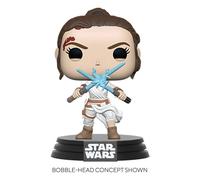 STAR WARS EPISODE IX POP MOVIES VINYL FIGURE REY W/2 LIGHT SABERS 9 CM