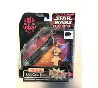 Star Wars Episodio I Deluxe Qui Gon Jinn w/swing action figure ~ 1998